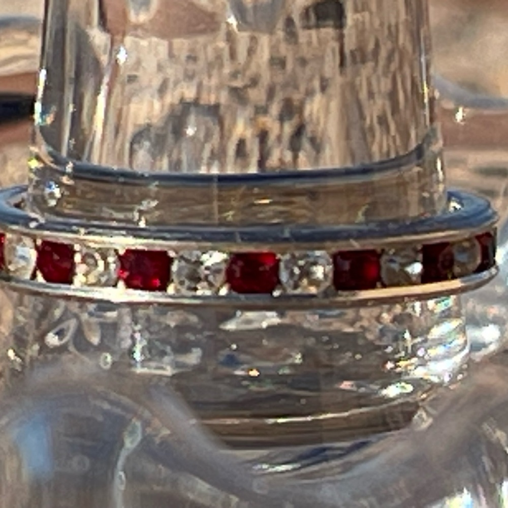 Sterling and Crystal Stack Ring - Picture 2 of 11